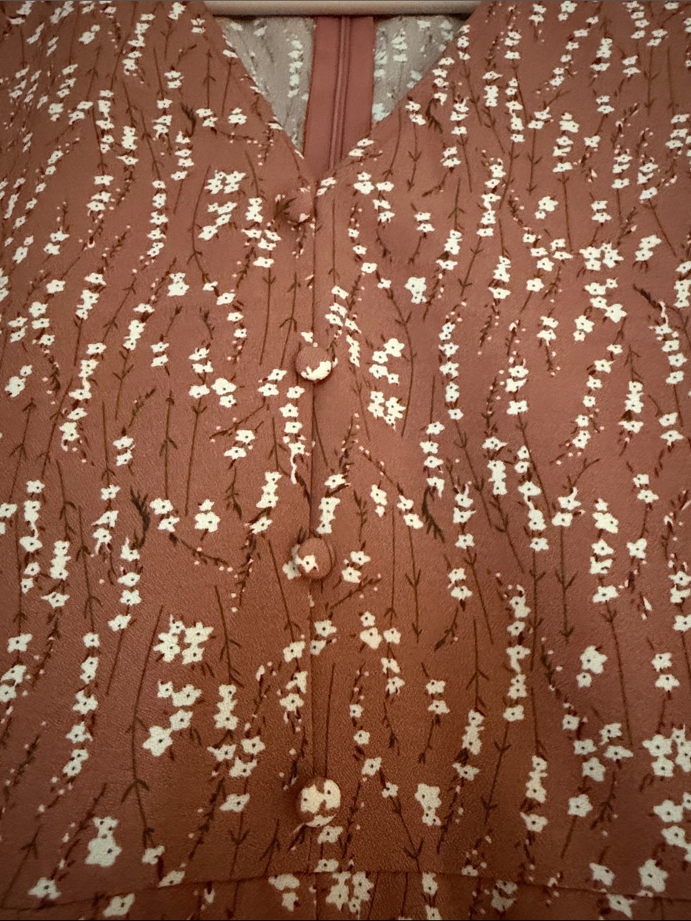 Episode LA Rust/Brown Floral Long Sleeve Ruffled Midi Dress - High/low - Picture 13 of 13